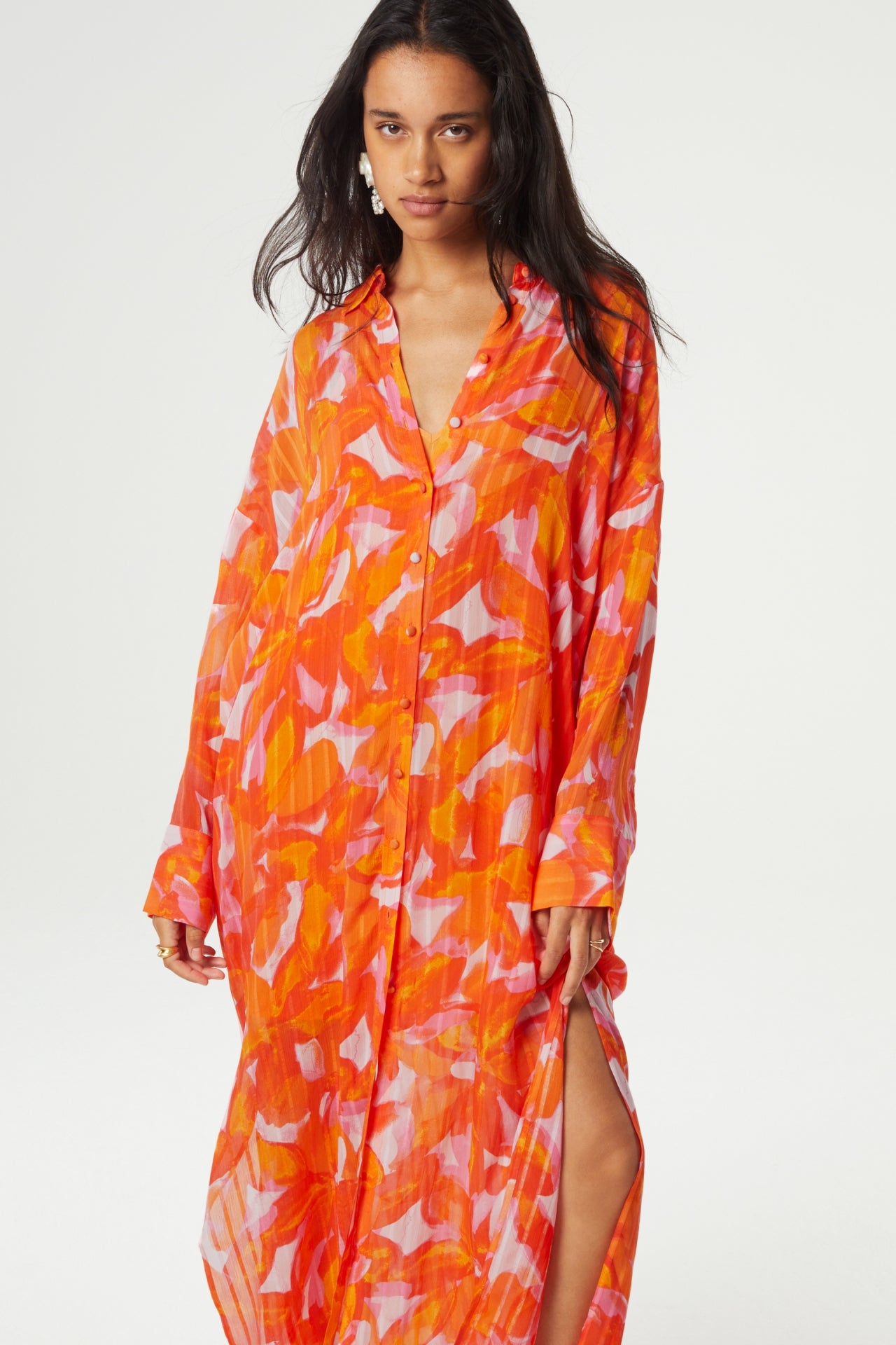 Denis Dress | Mandarin Orange/Pink