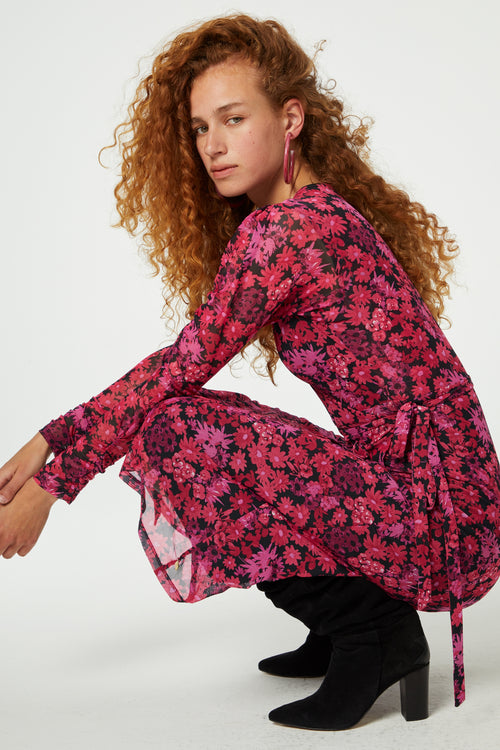 Natalia Dress | Black/Jazzy Pink