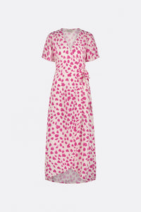 Archana Butterfly Dress | Cream White/Hot Pink