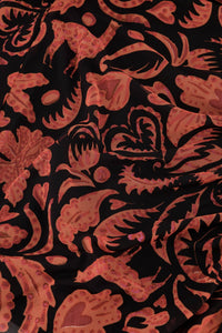 Nathalie Dress | Black/Orange Lava