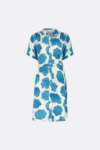 Boyfriend Dress | Azure Blue/Cream Whi