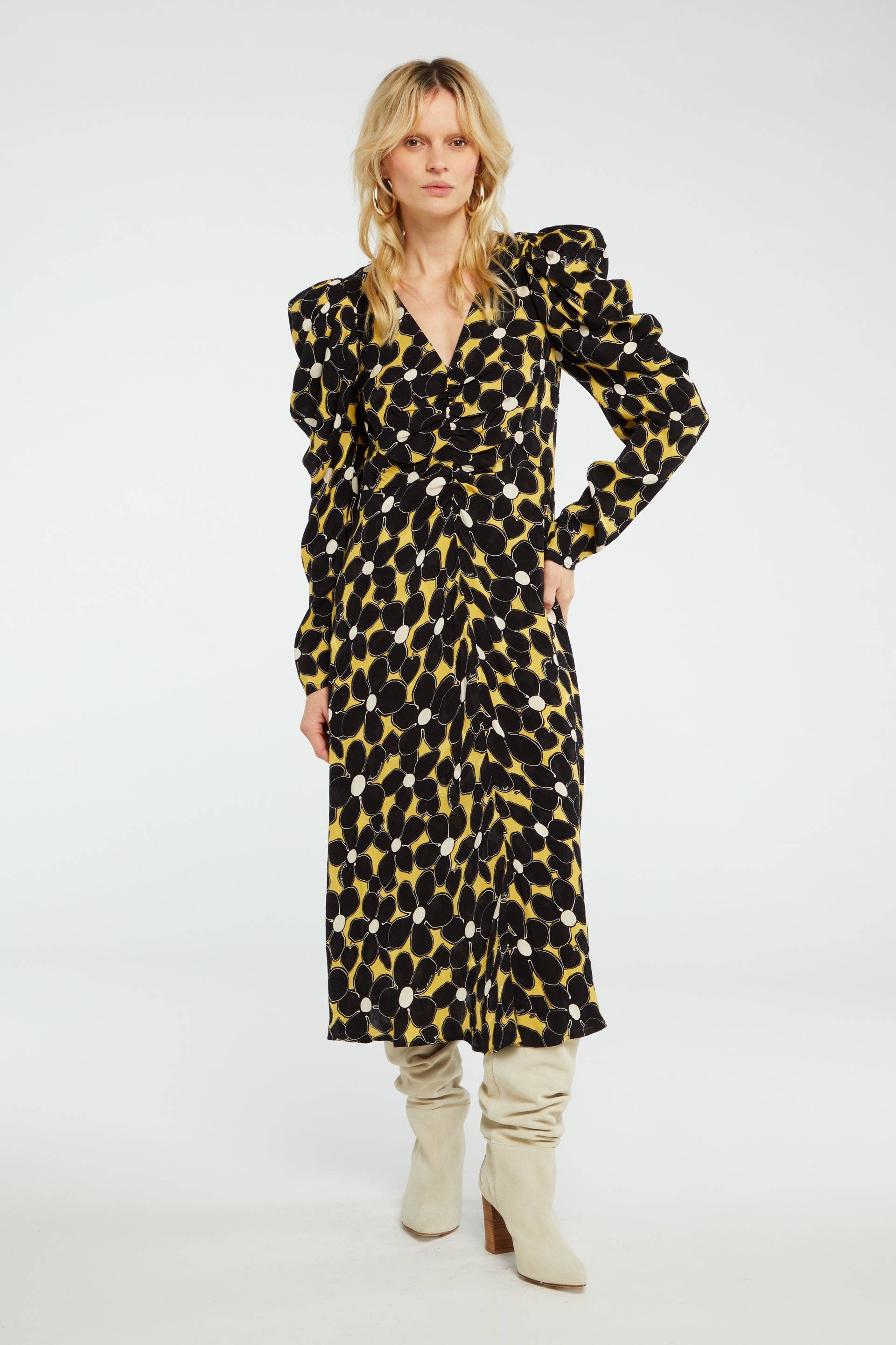 Vera Dress | Dijon Yellow/Black