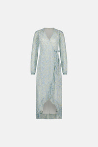 Natasja Frill dress | Cream White/Riad Blu
