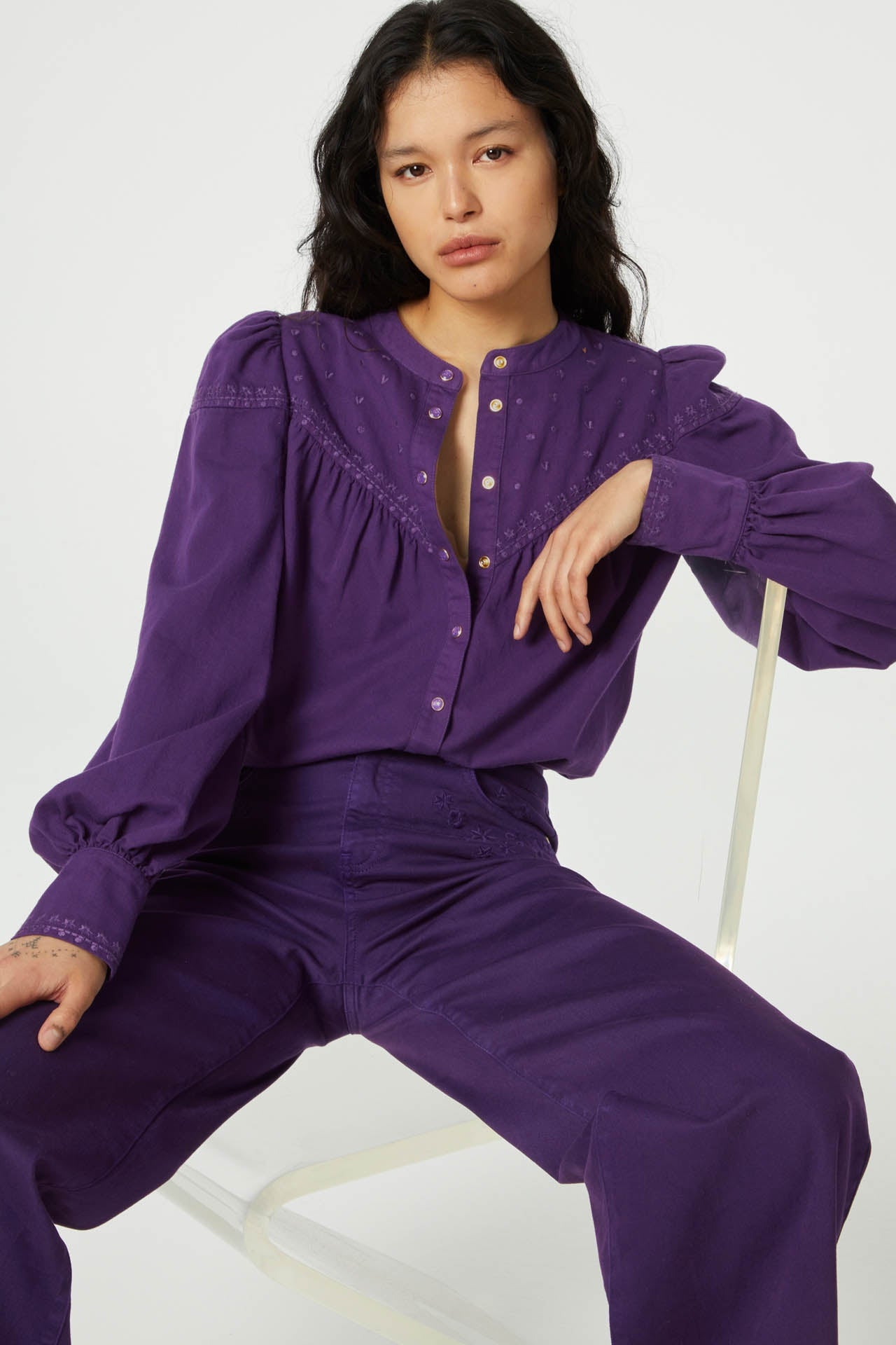 Baker Blouse | Eggplant