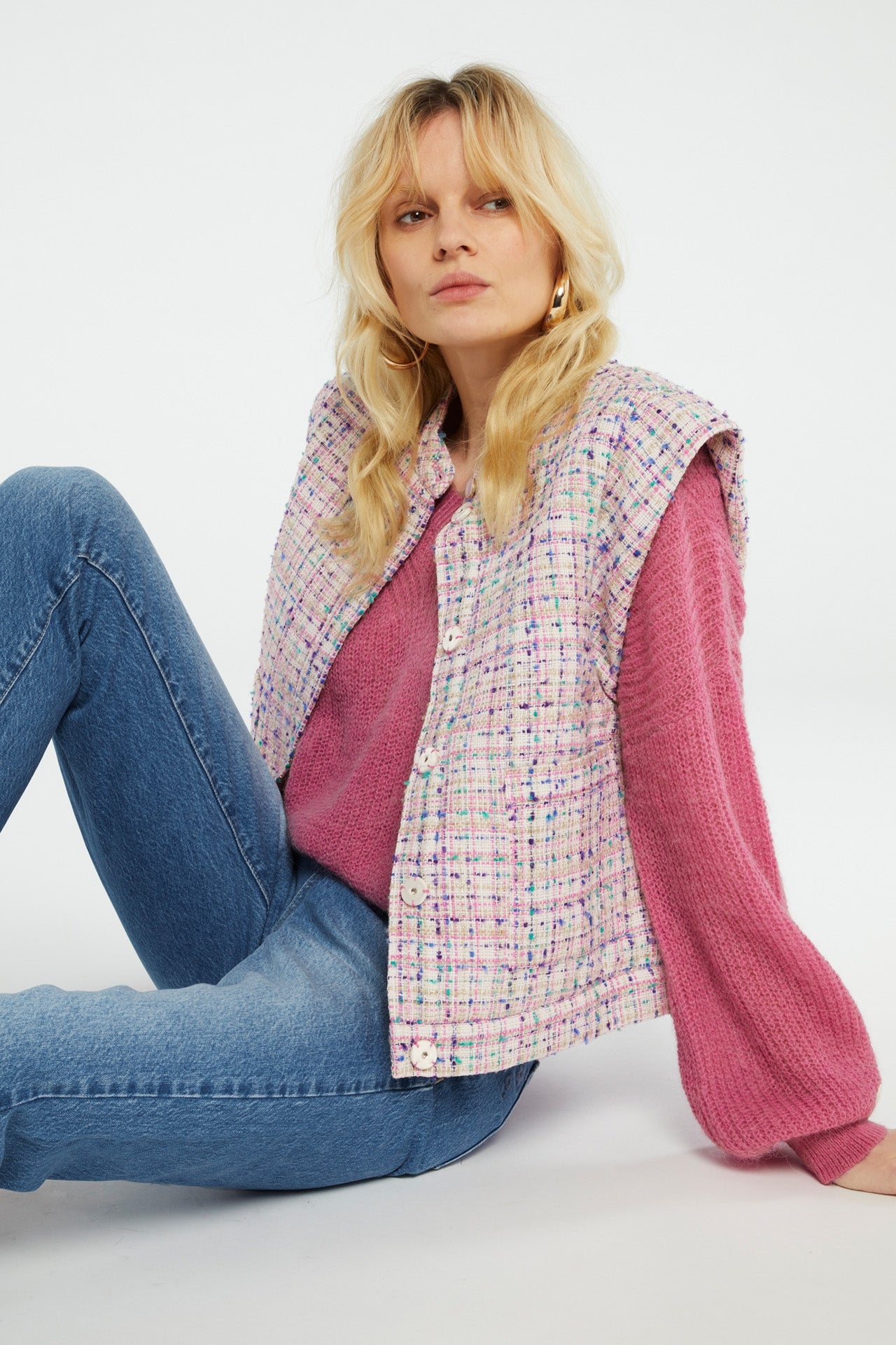 Twiggy Gilet | Bubble Gum Pink