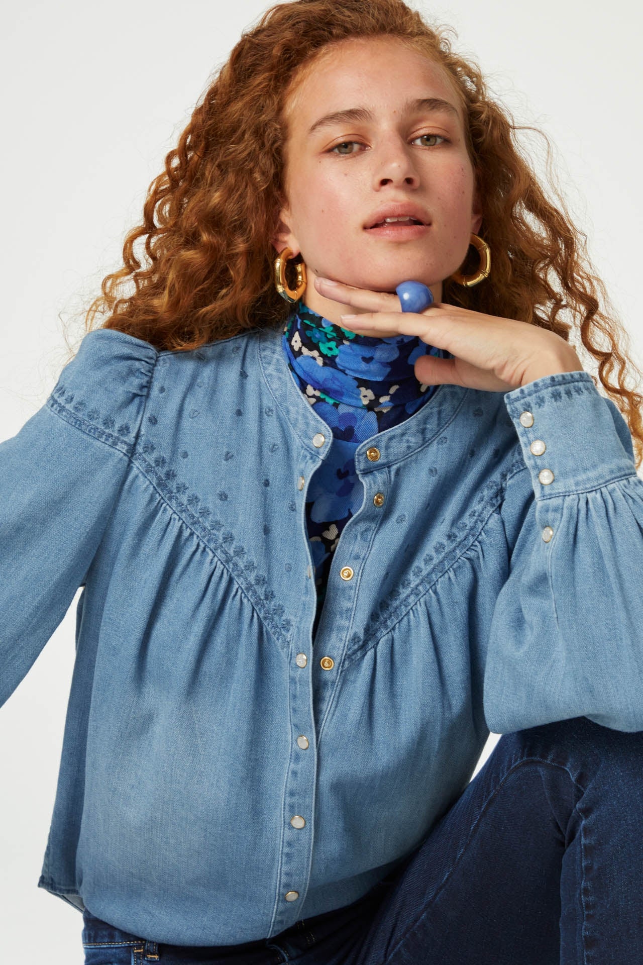 Baker Blouse | Light Medium Wash