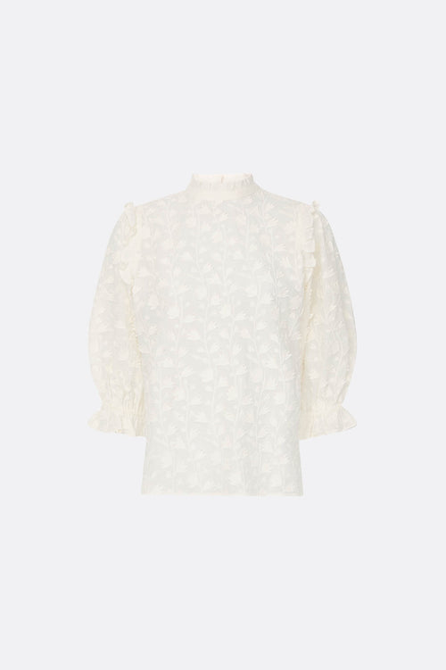 Fien Broderie Top | Cream White