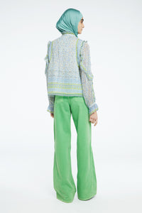 Etje Blouse | Cream White/Riad Blu