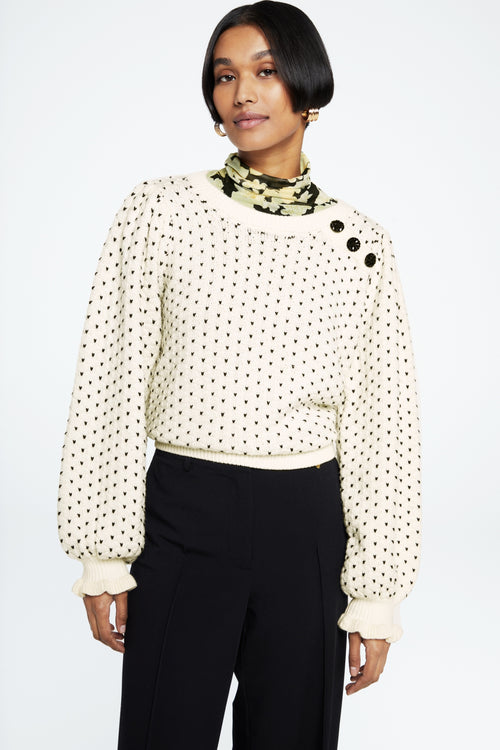 Love  Pullover | Cream White/Black