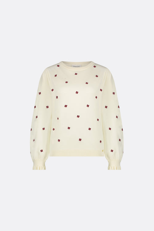 Holly Pullover | Cream White/Aubergin
