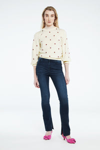 Holly Pullover | Cream White/Aubergin