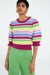 Roberta Stripe Pullover | Cream White/ Magic M