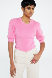 Lillian Short Sleeve Pullover | Pink Candy