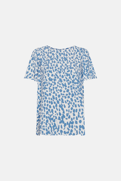 Elle Tess Top | Cream White/Ocean Bl