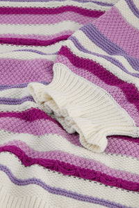 Roberta Stripe Pullover | Cream White/Violet