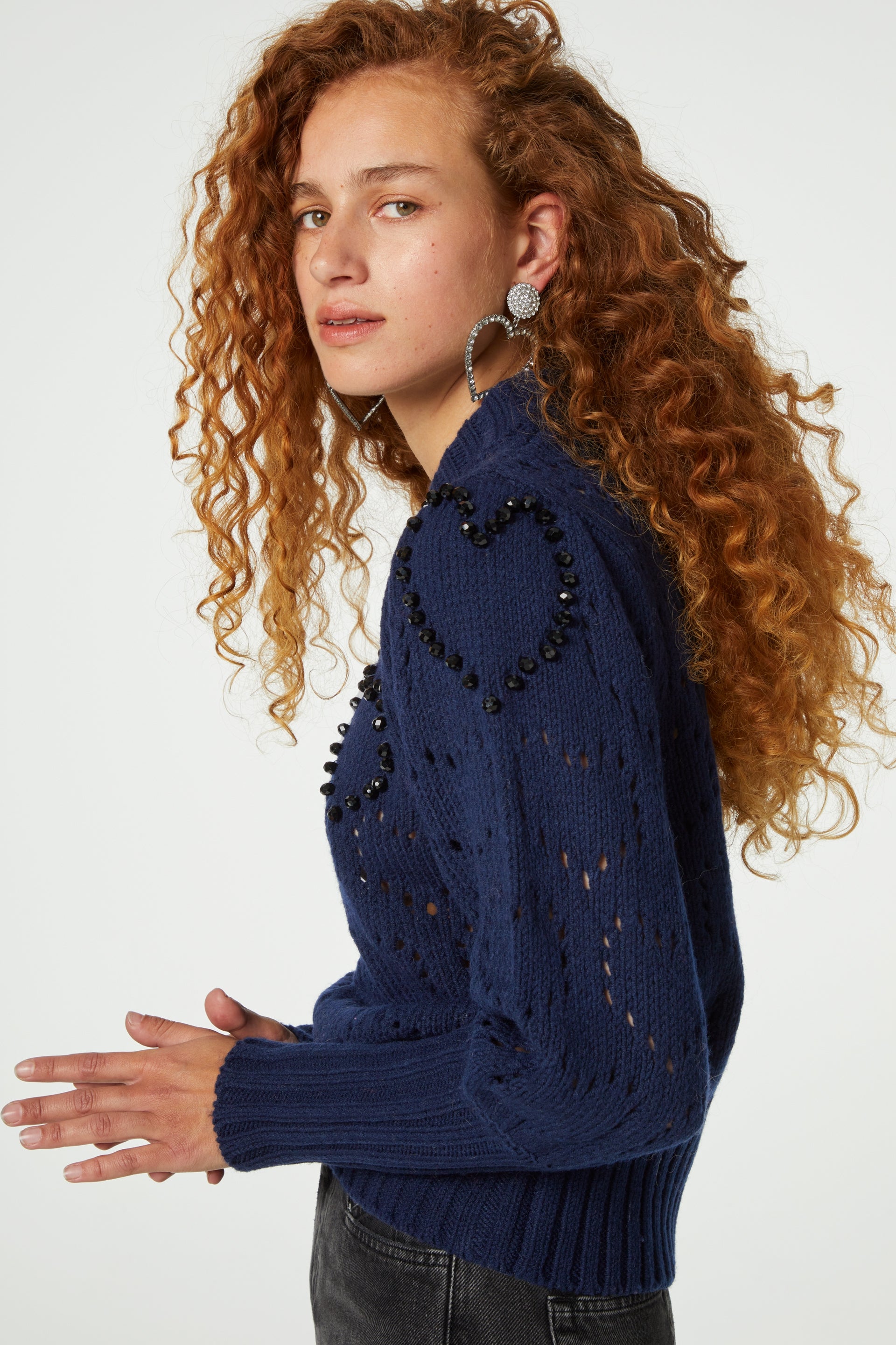 Diana Beads Pullover | Navy