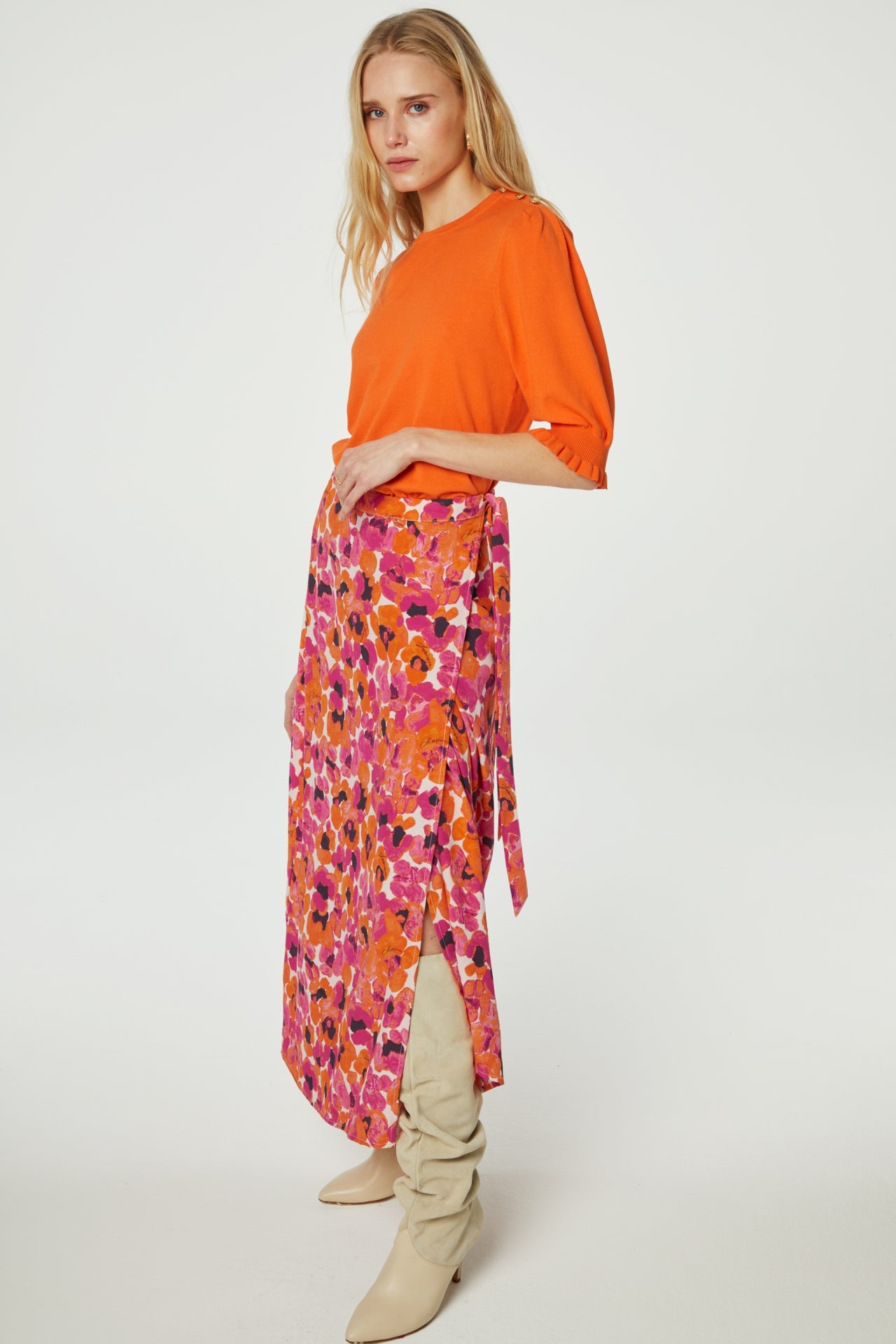 Bobo Straight Skirt | Pink Candy/Mandarin