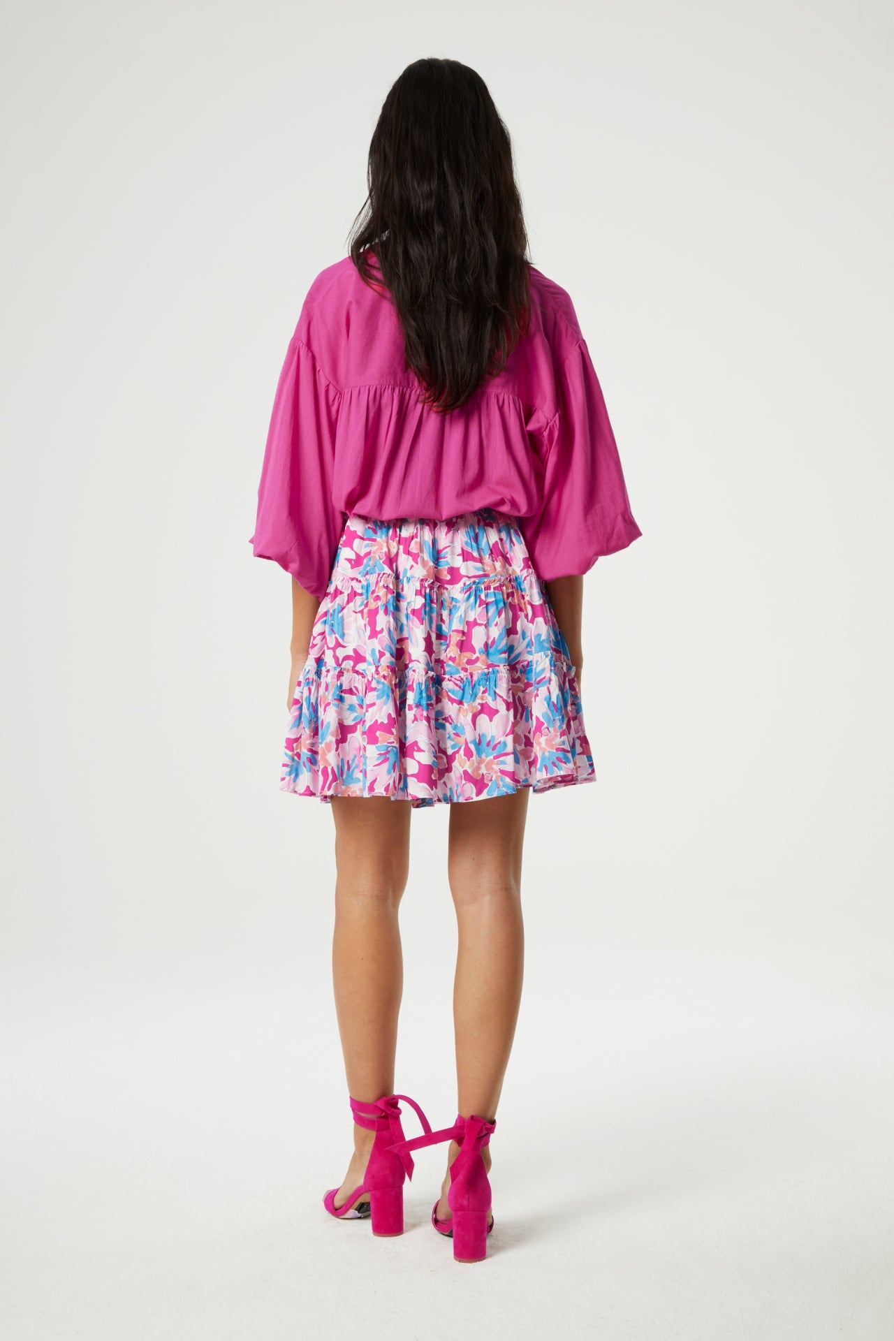 Mitzi Skirt | Azure Blue/Hot Pink