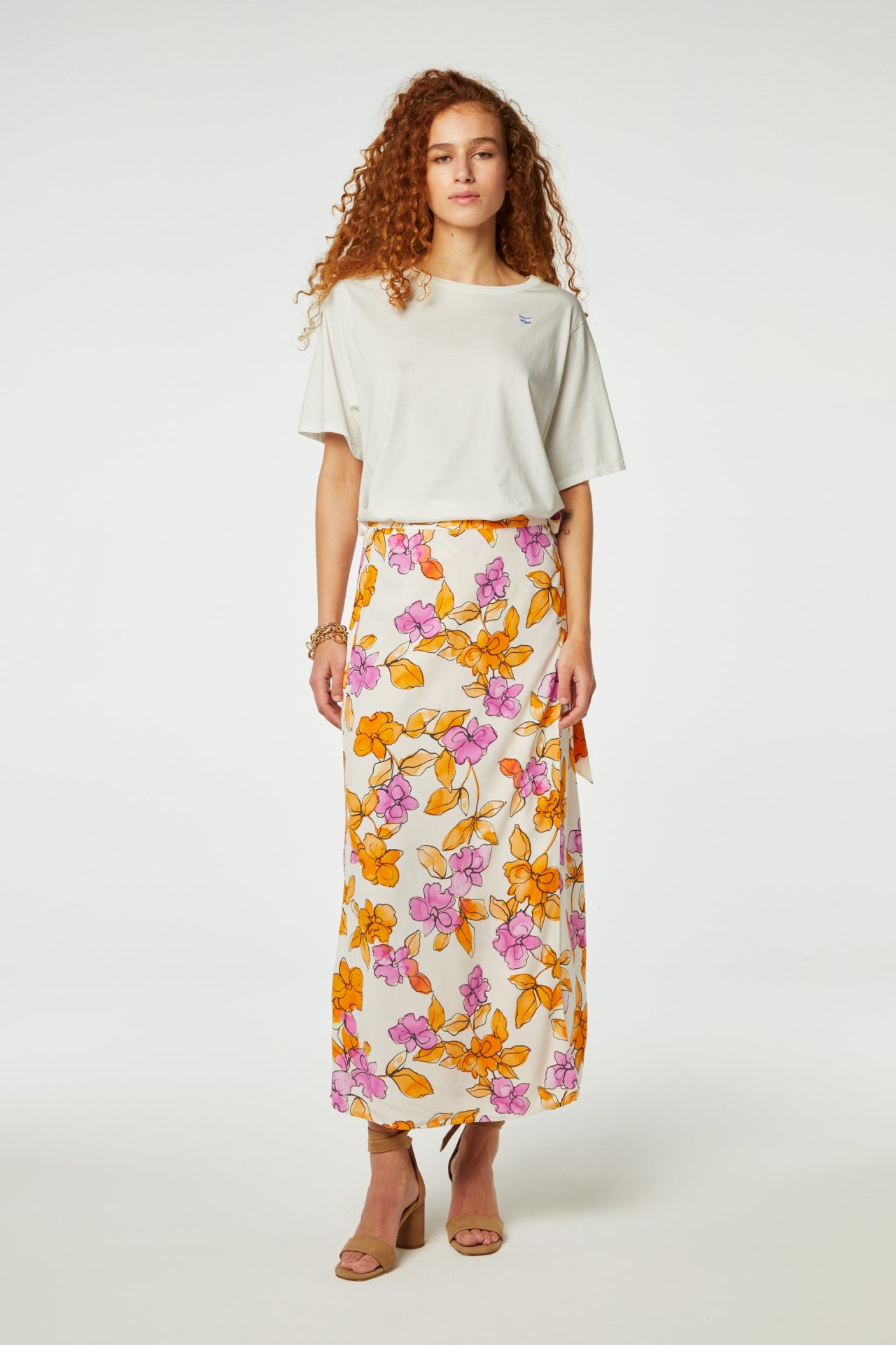 Bobo Straight Skirt | Mimosa/Cream White