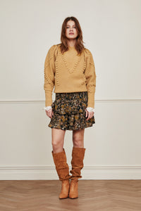 Mary Tess Skirt | Classy Camel/Black