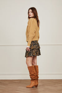 Mary Tess Skirt | Classy Camel/Black