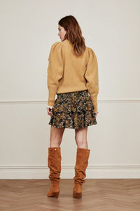 Mary Tess Skirt | Classy Camel/Black