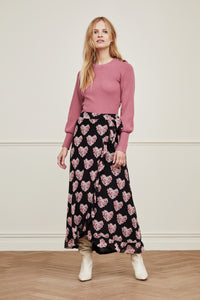 Bobo Frill Skirt | Black/Antique Pink