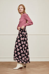 Bobo Frill Skirt | Black/Antique Pink