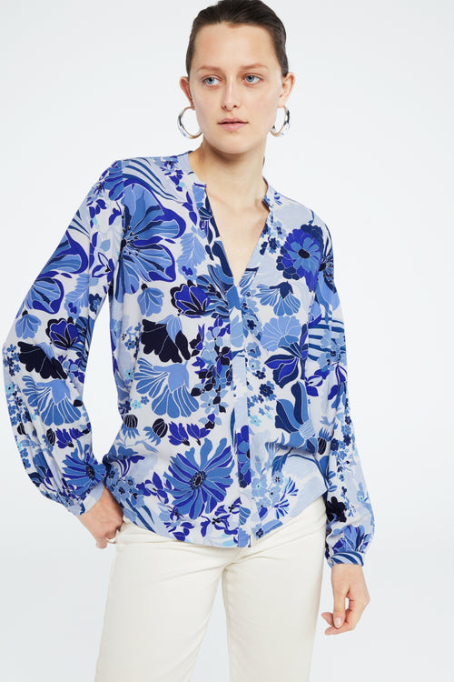 Frida Blouse | Riad Blue/Caribbean