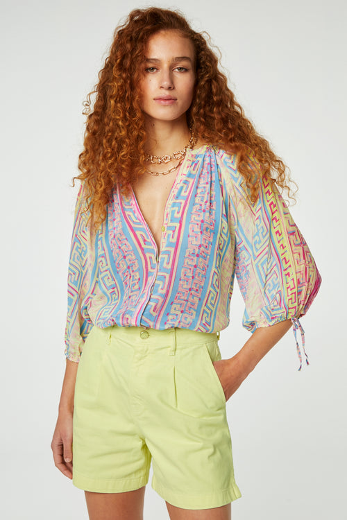 Cooper Blouse | Pink Sunset/Azure Bl