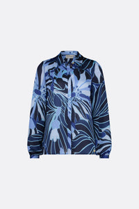 Frida Collar Blouse | Navy/Summer Blue