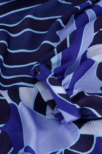 Frida Collar Blouse | Navy/Summer Blue