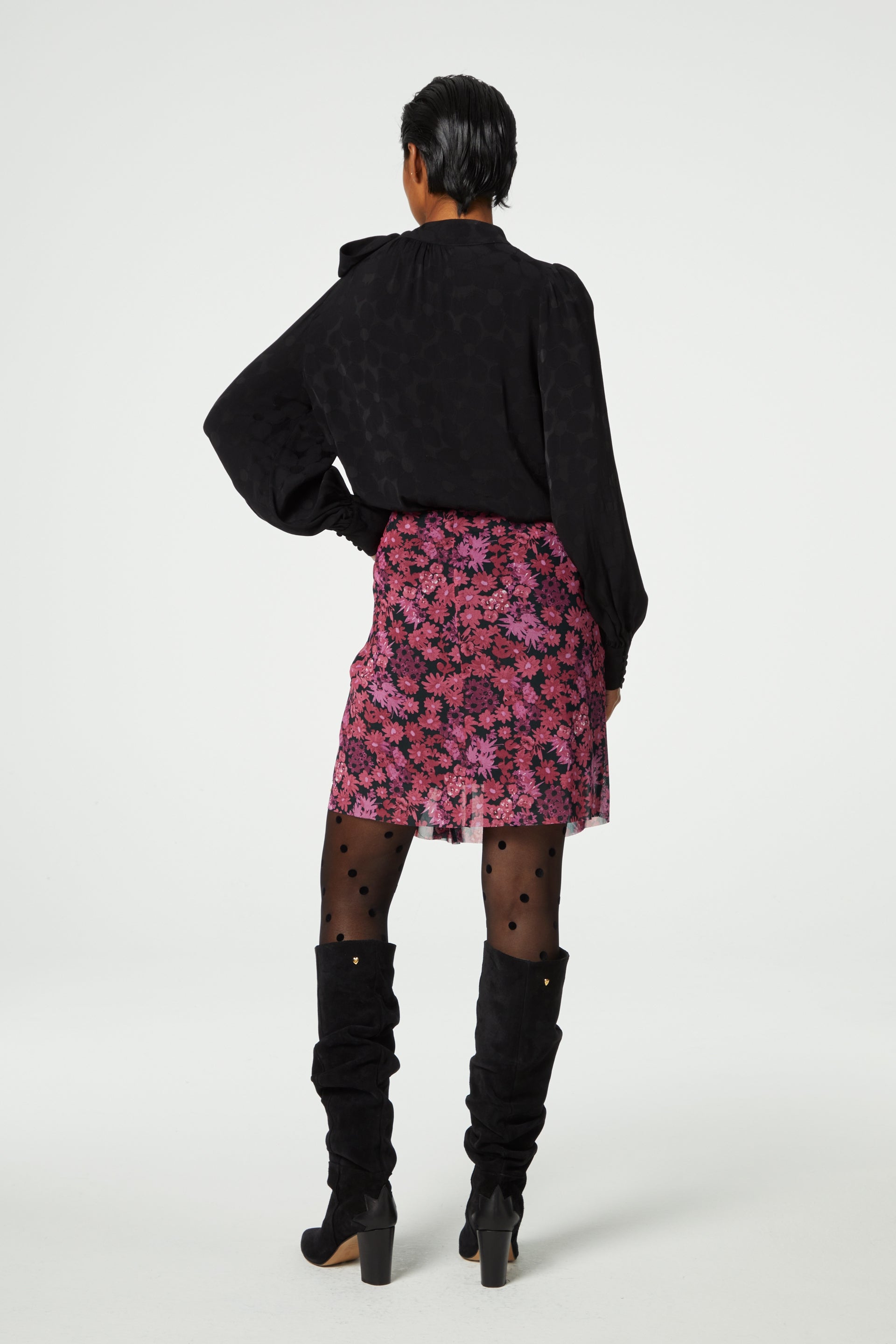 Jessy Skirt | Black/Jazzy Pink