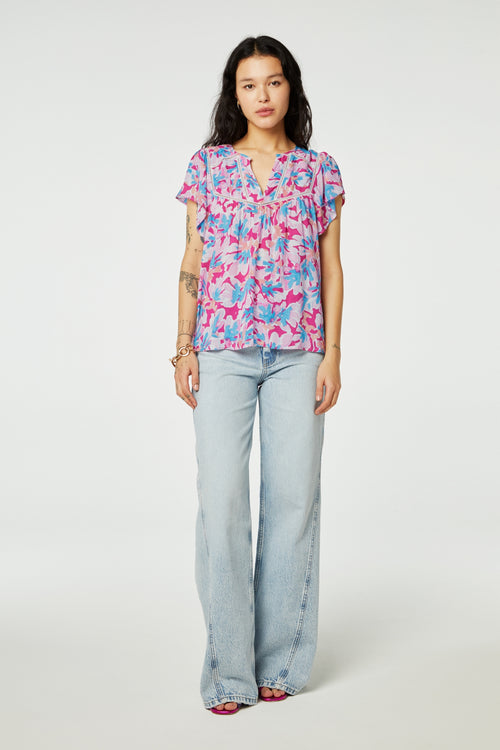 Kristy Top | Azure Blue/Hot Pink