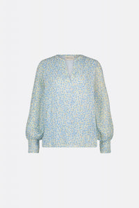 Cliff Ruffle Top | Cream White/Riad Blu