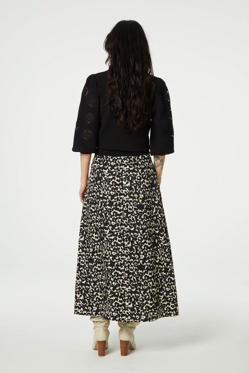 Lydia Skirt | Black/Oat Melange
