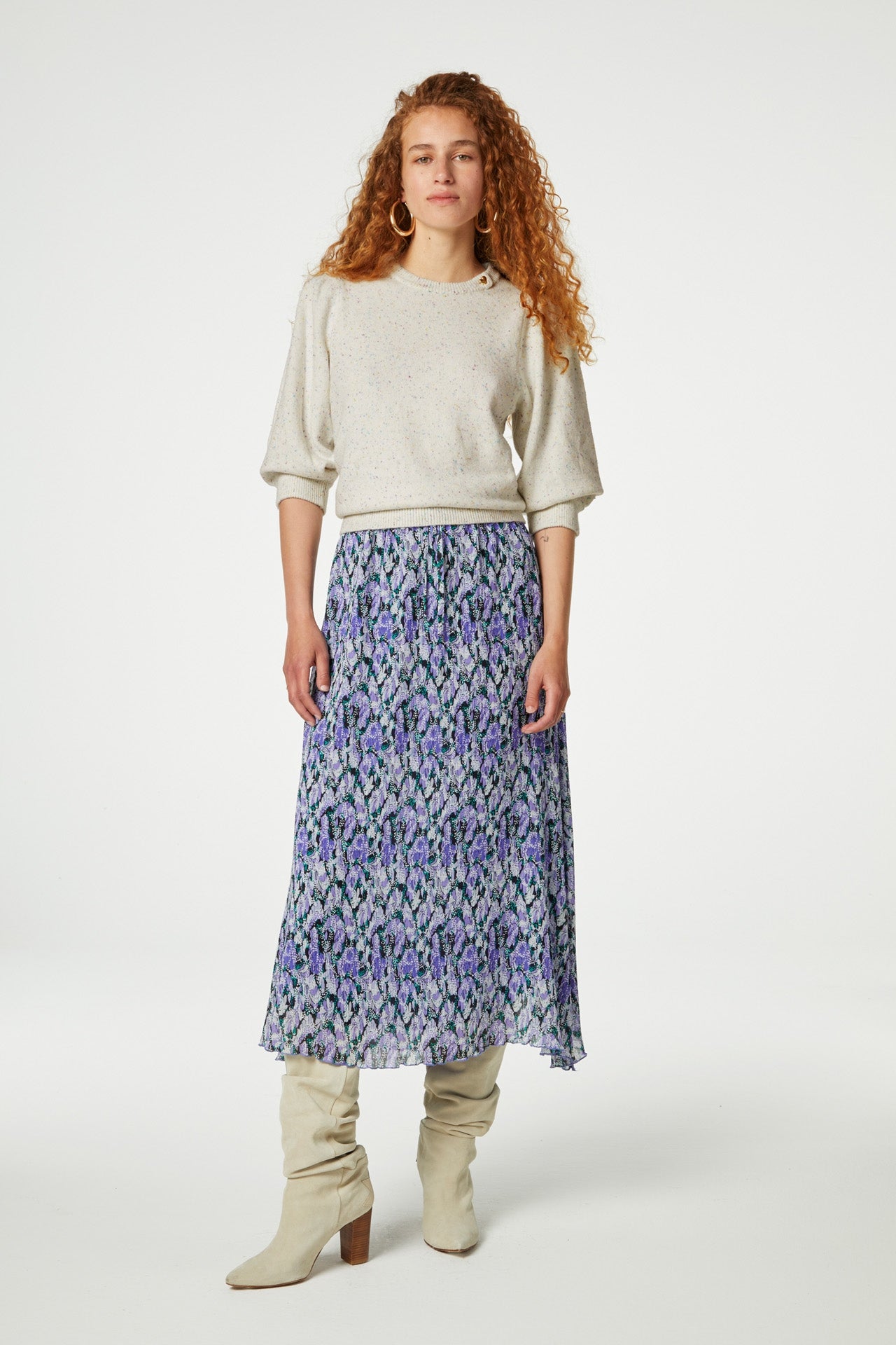 Pippa Skirt | Poppy Purple/Cream W