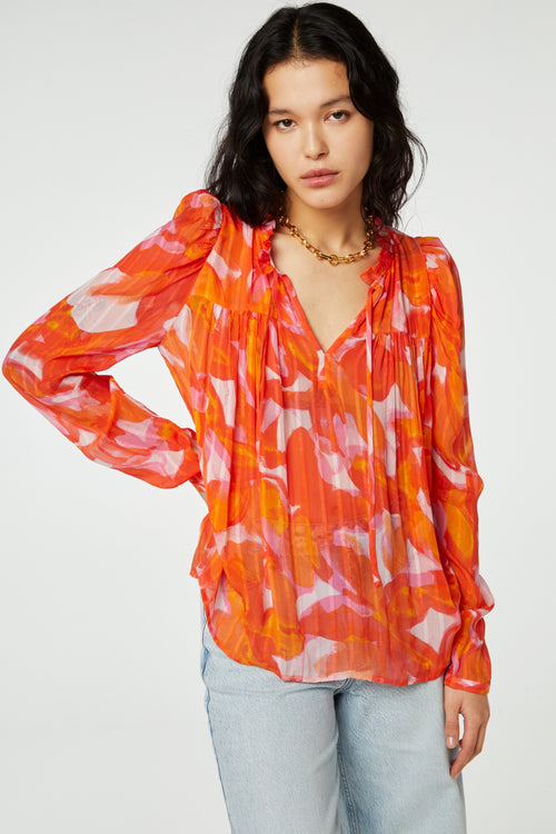 Didi Top | Mandarin Orange/Pink