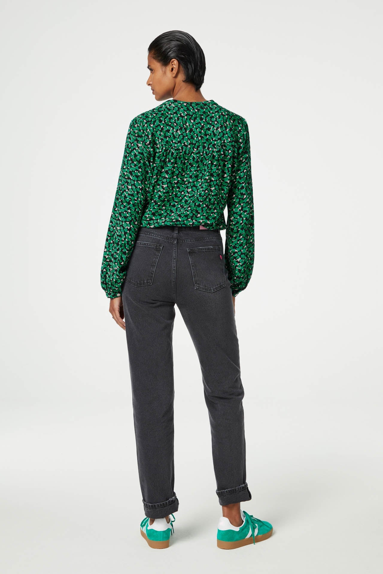 Frida Isa Blouse | Feeling Green/Black