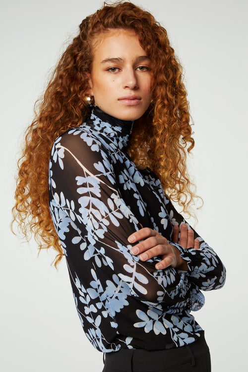 Johanna Top | Black/Cornflower Blu