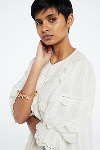 Lucia Short Sleeve Top | Cream White