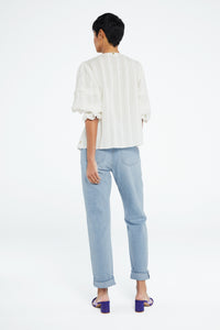 Lucia Short Sleeve Top | Cream White