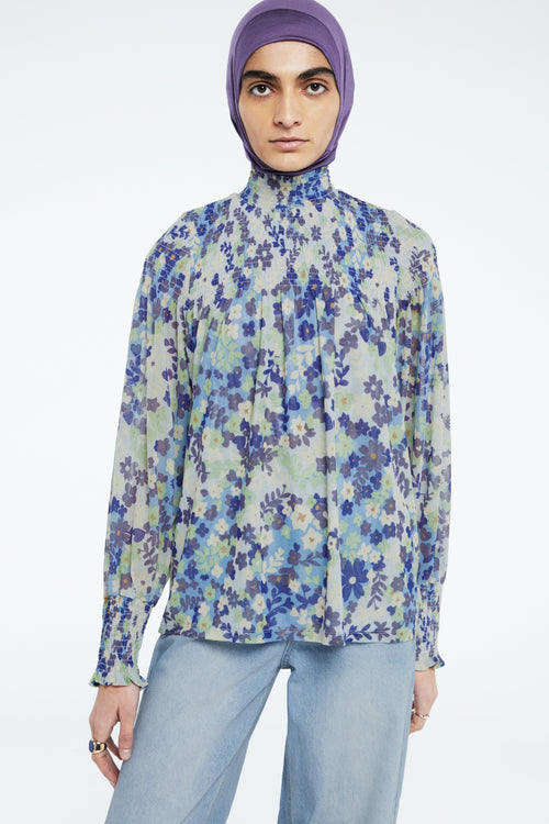Mila Top | Riad Blue/Holy Guaca