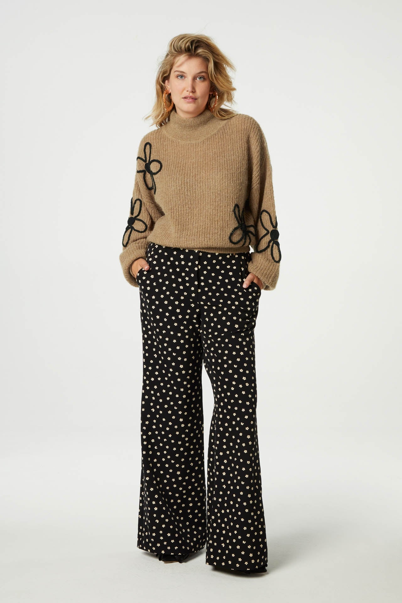 Puck Trousers | Black/Oat Melange