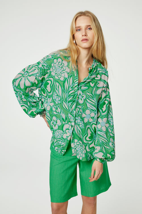 Lexi Blouse | Green Apple/Grass Is
