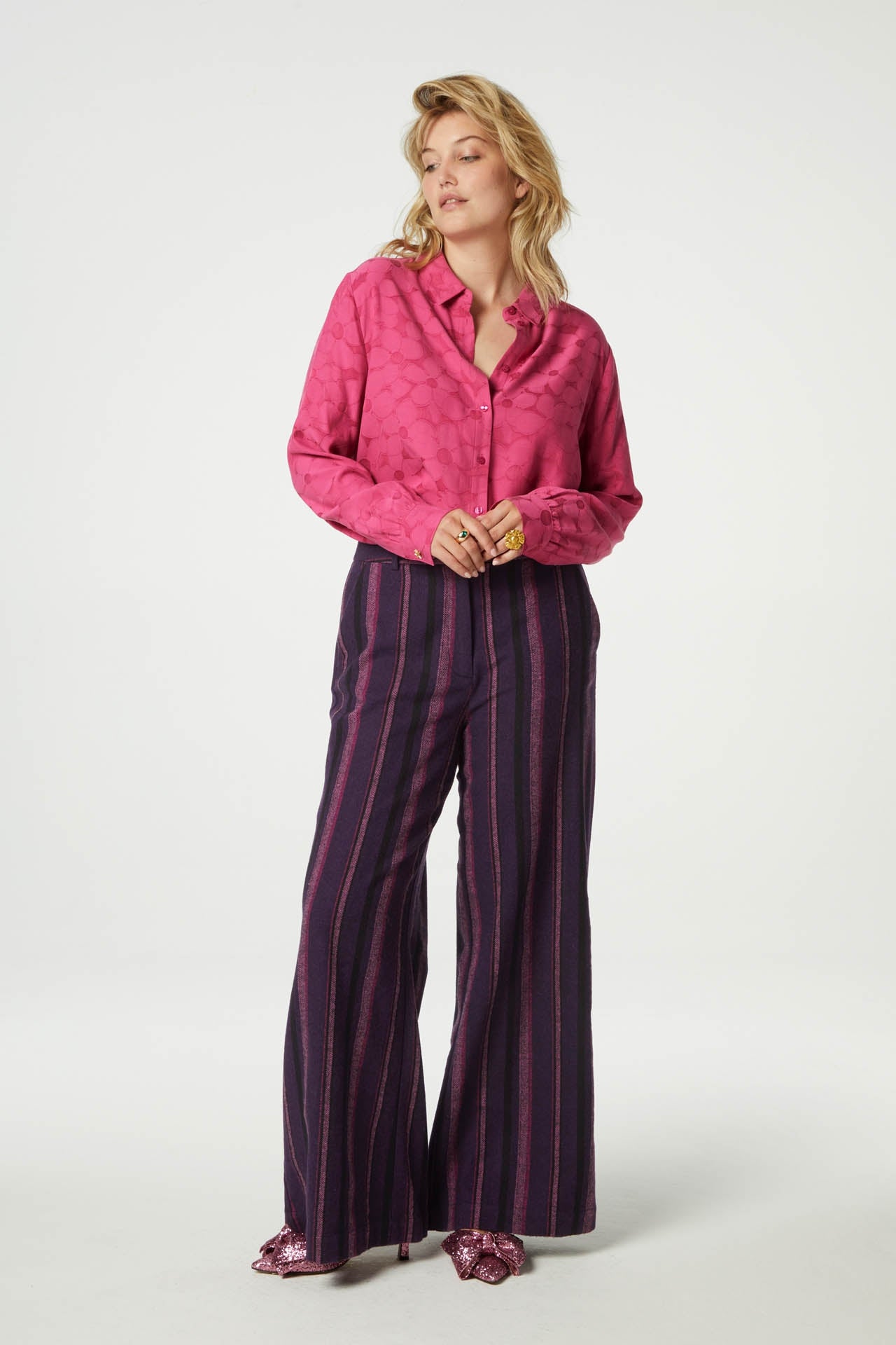 Remi Trousers | Eggplant/Multi