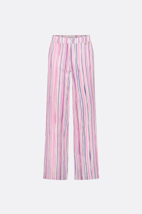 City Wide Stripe Trousers | Cream White/Pink Can