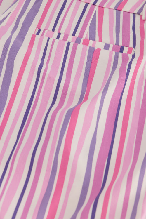 City Wide Stripe Trousers | Cream White/Pink Can
