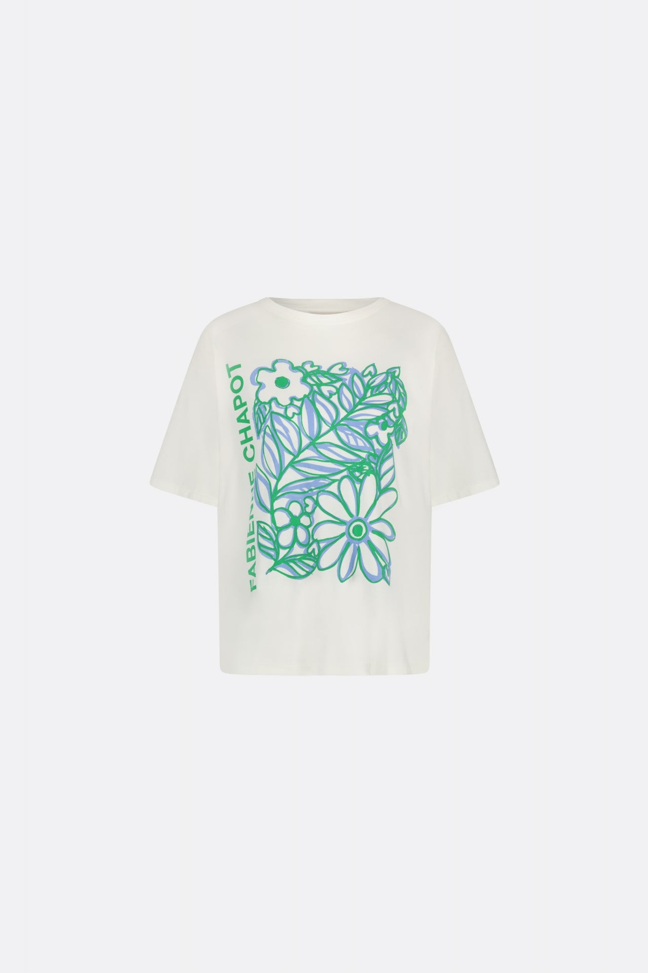 Fay Bloom Green T-shirt | Cream White/Green