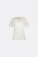 Phil V-neck Green Heart T-shirt | Cream White